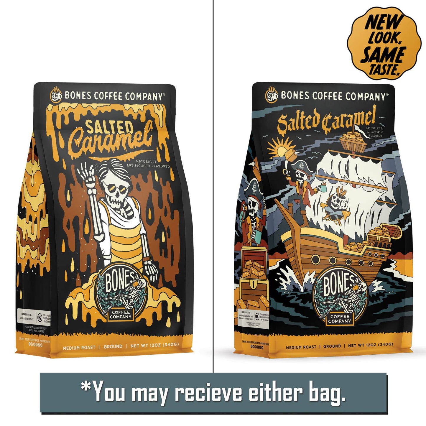 Bones Salted Caramel Flavored Ground 12oz Coffee