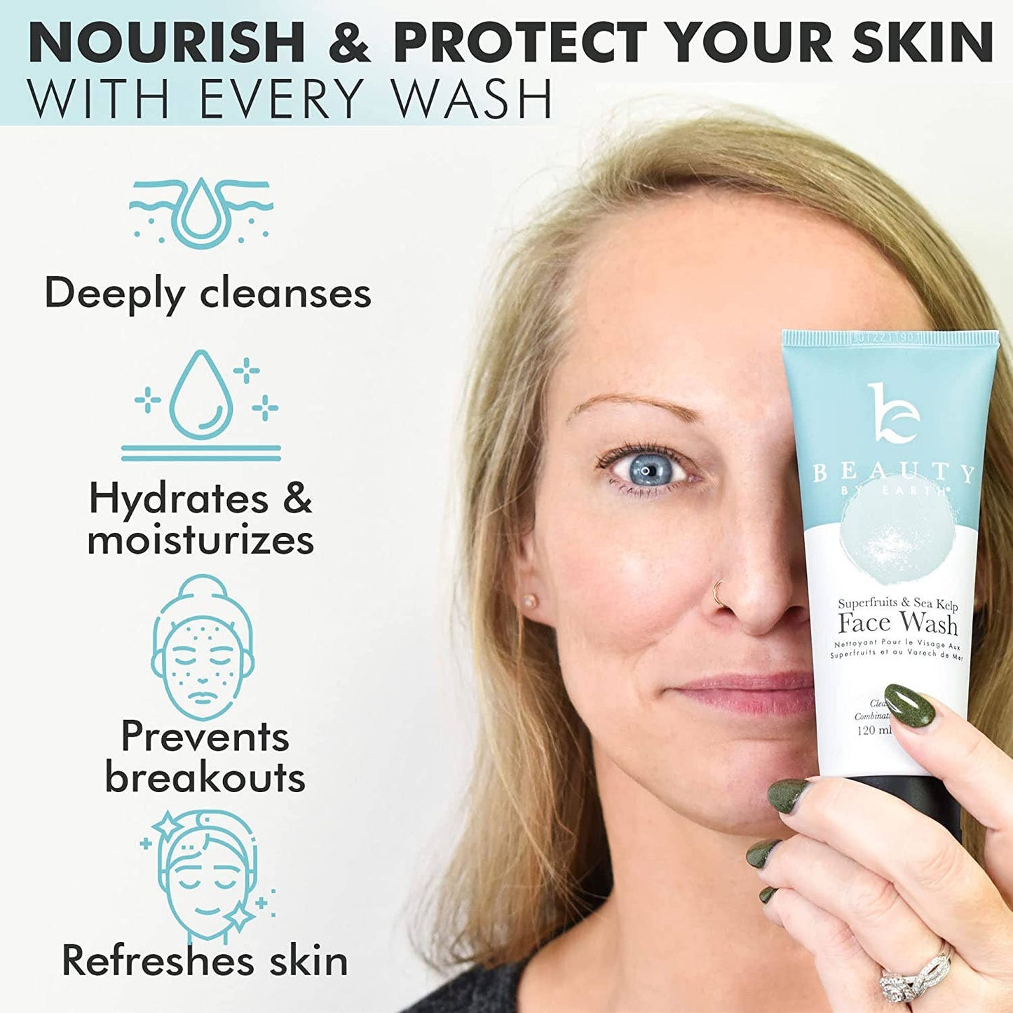 Beauty by Earth Face Wash with Superfruit and Sea Kelp