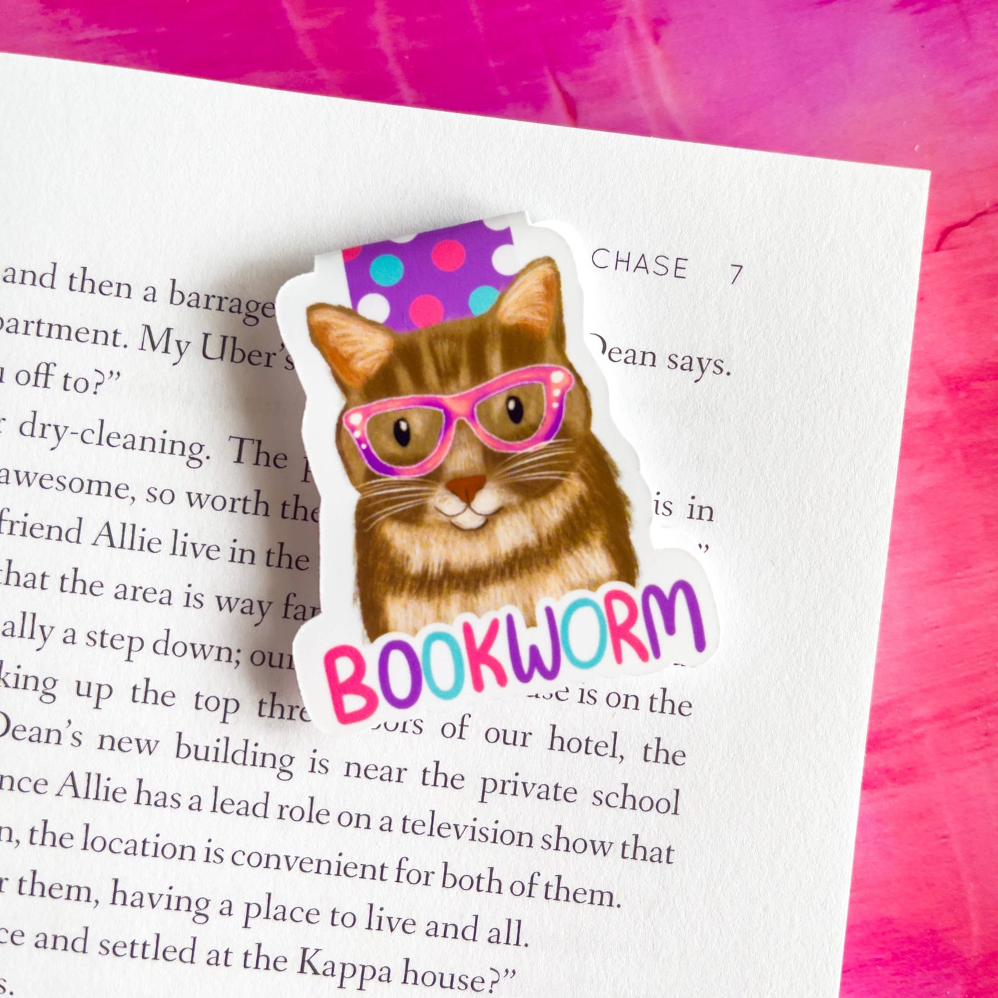 Kitty Bookworm Magnetic Bookmark