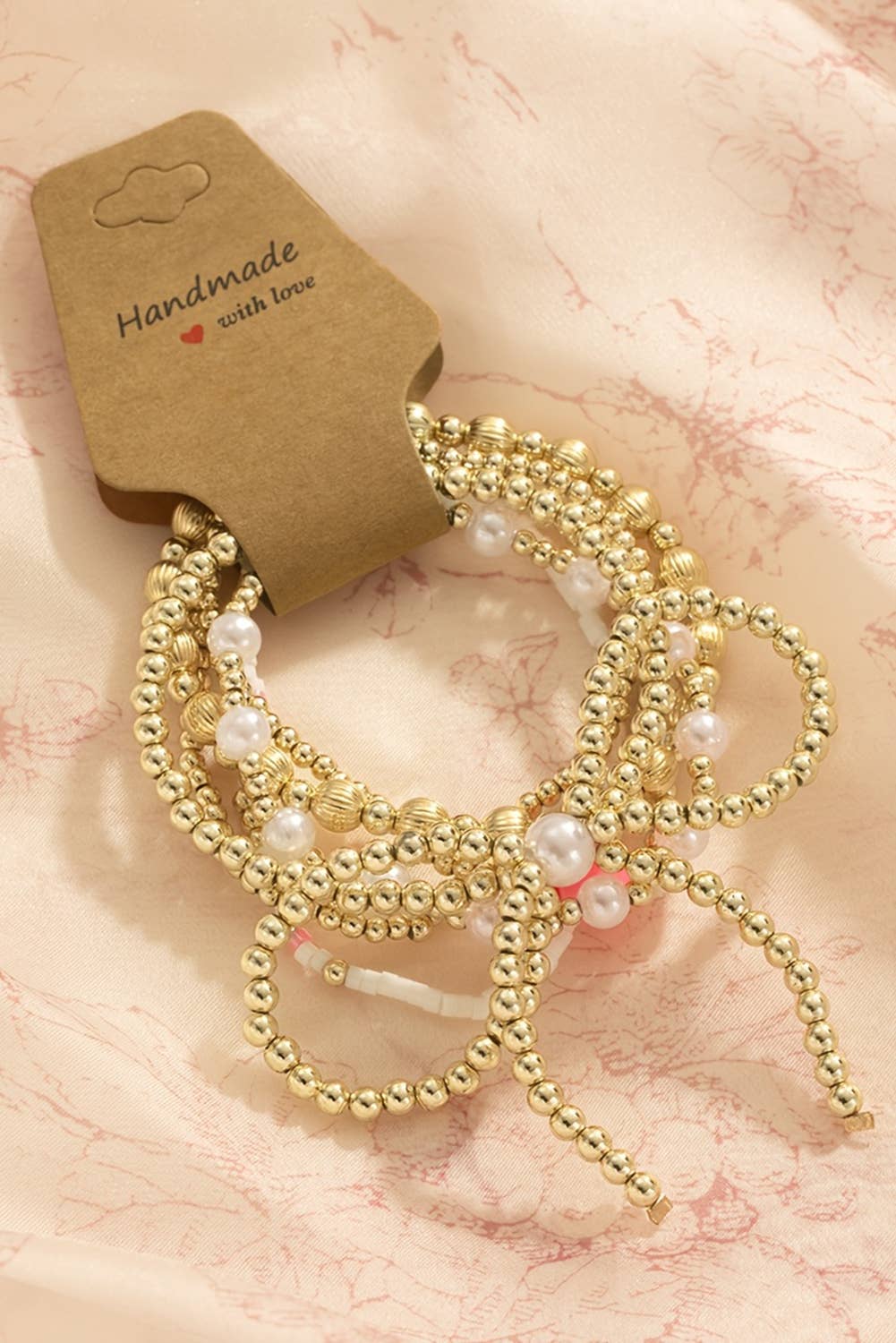 Bow Pearl Bracelet Set