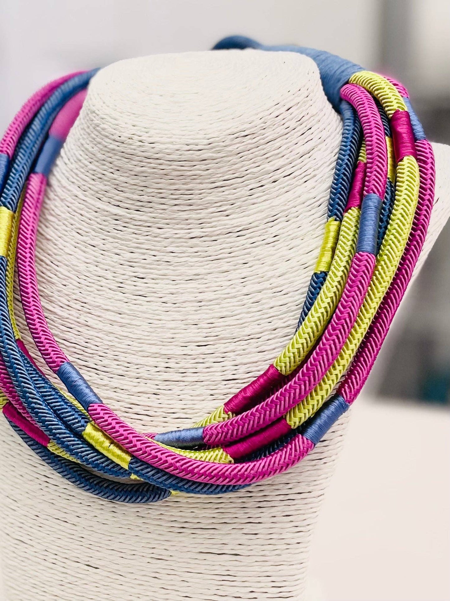 Slub 8-strand Necklace in Periwinkle Multi