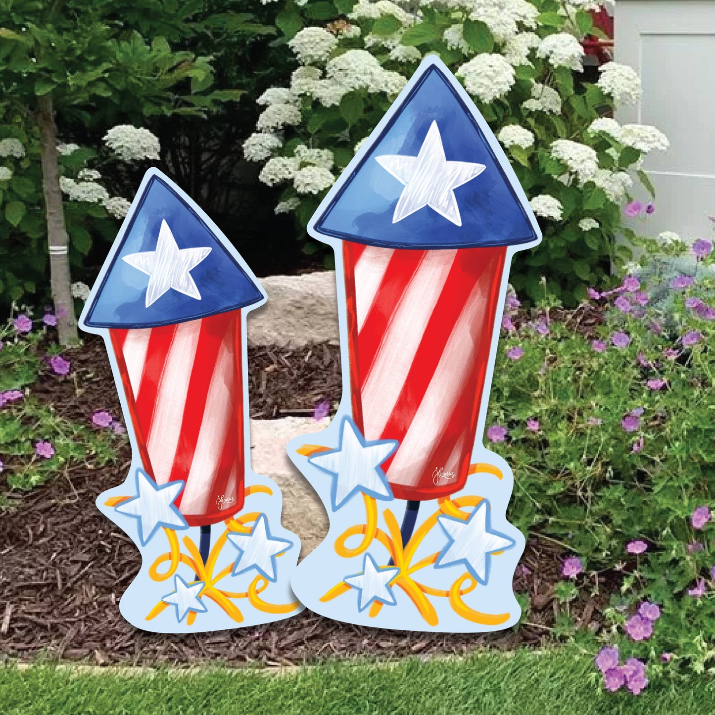 Small Rocket Firecracker Garden Stake