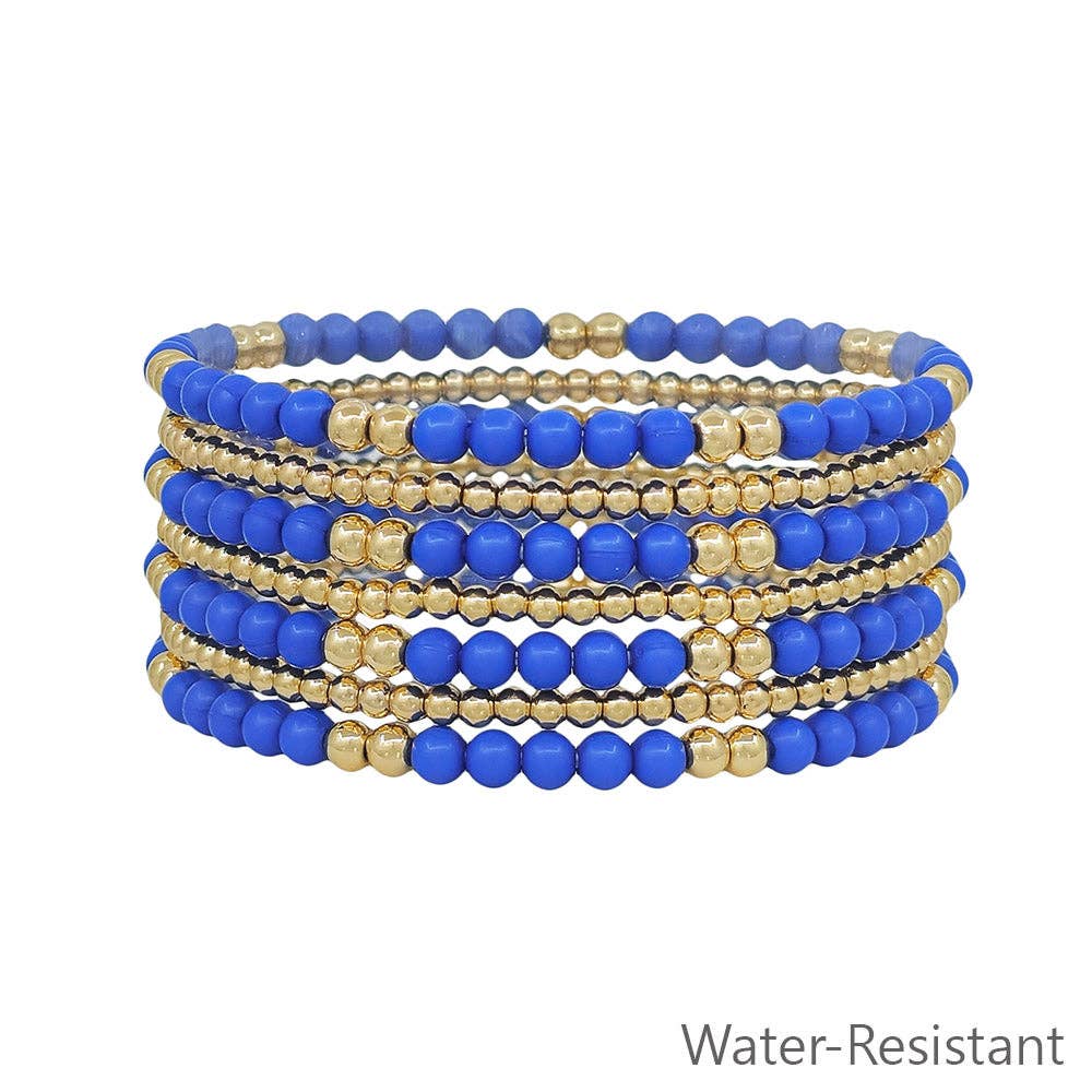 Royal Blue & Gold Game Day Bracelet Stack