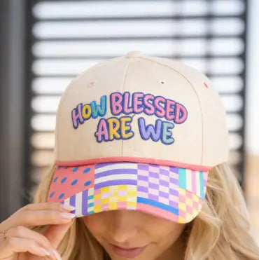 Grace + Emma How Blessed Are We Patchwork Hat