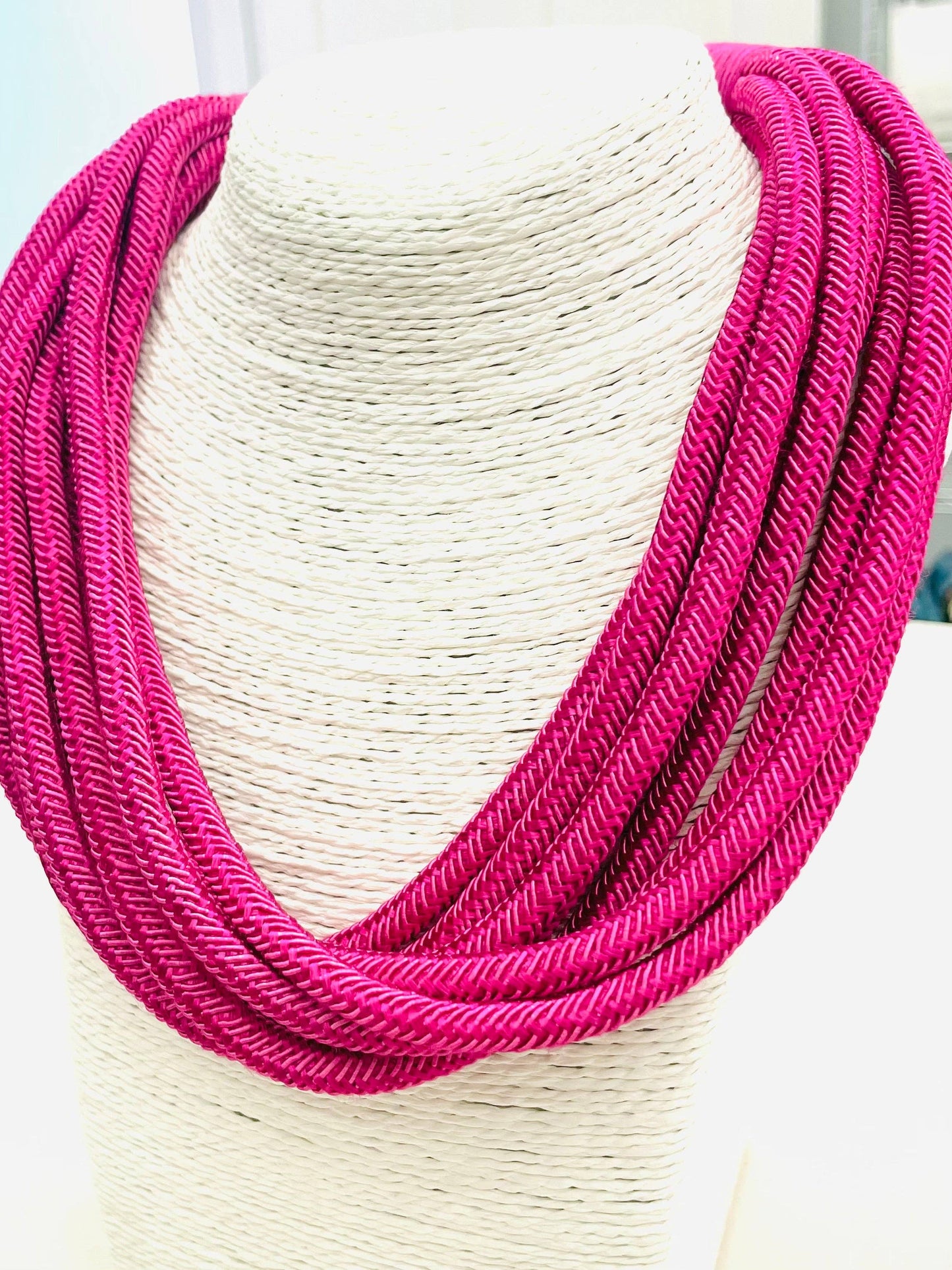 Original Slub 8-strand Magenta Necklace