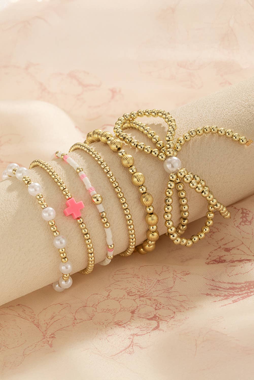 Bow Pearl Bracelet Set