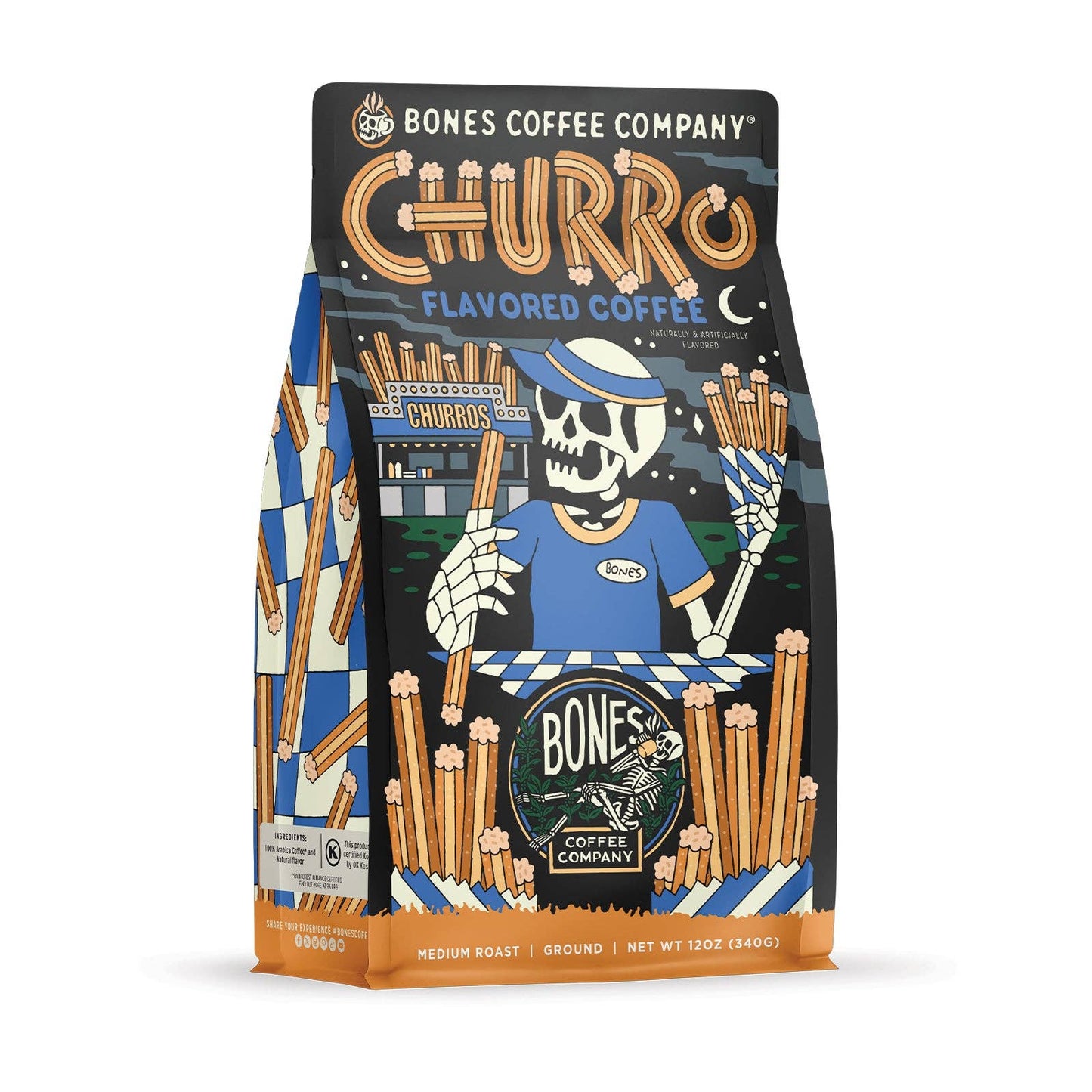 Bones Churro Ground 12oz Coffee