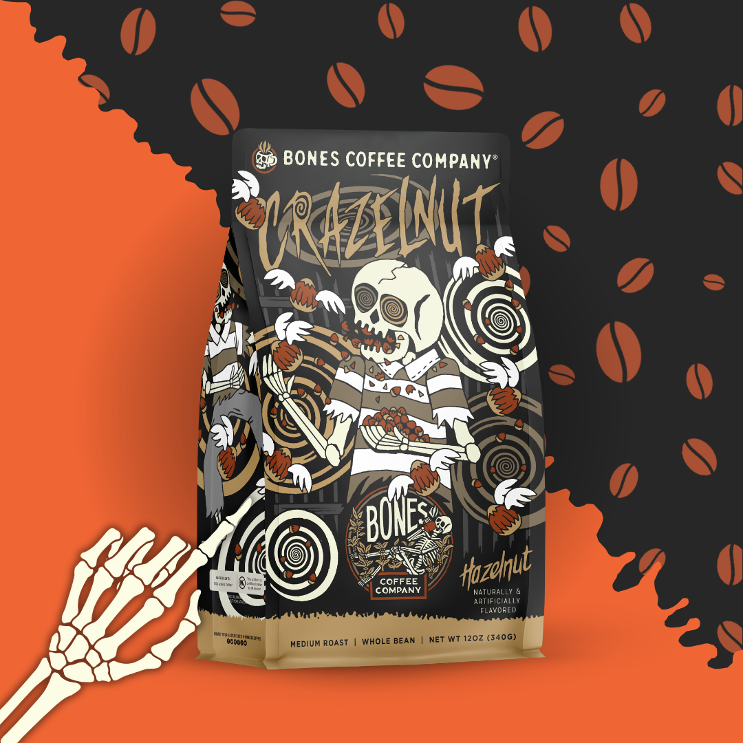 Bones Crazelnut Flavored Ground 12oz Coffee