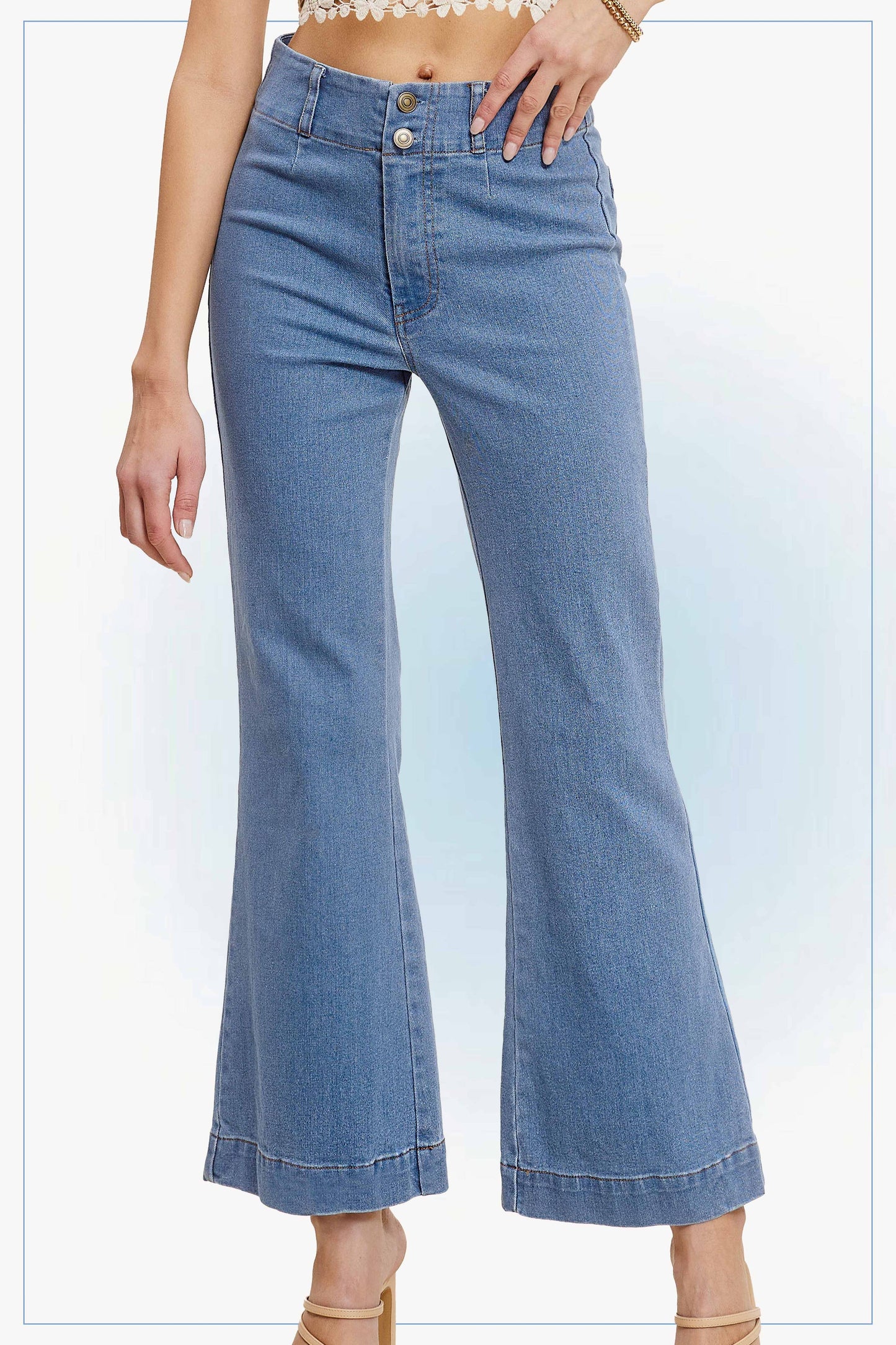 La Miel Stretchy High Waisted Wide Flare Pants