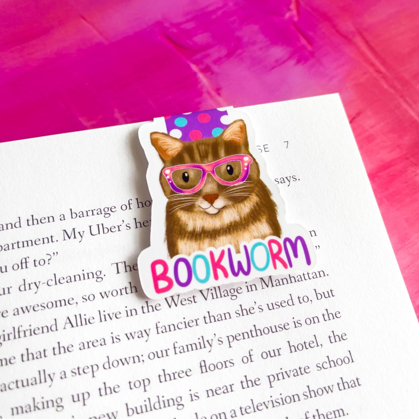 Kitty Bookworm Magnetic Bookmark