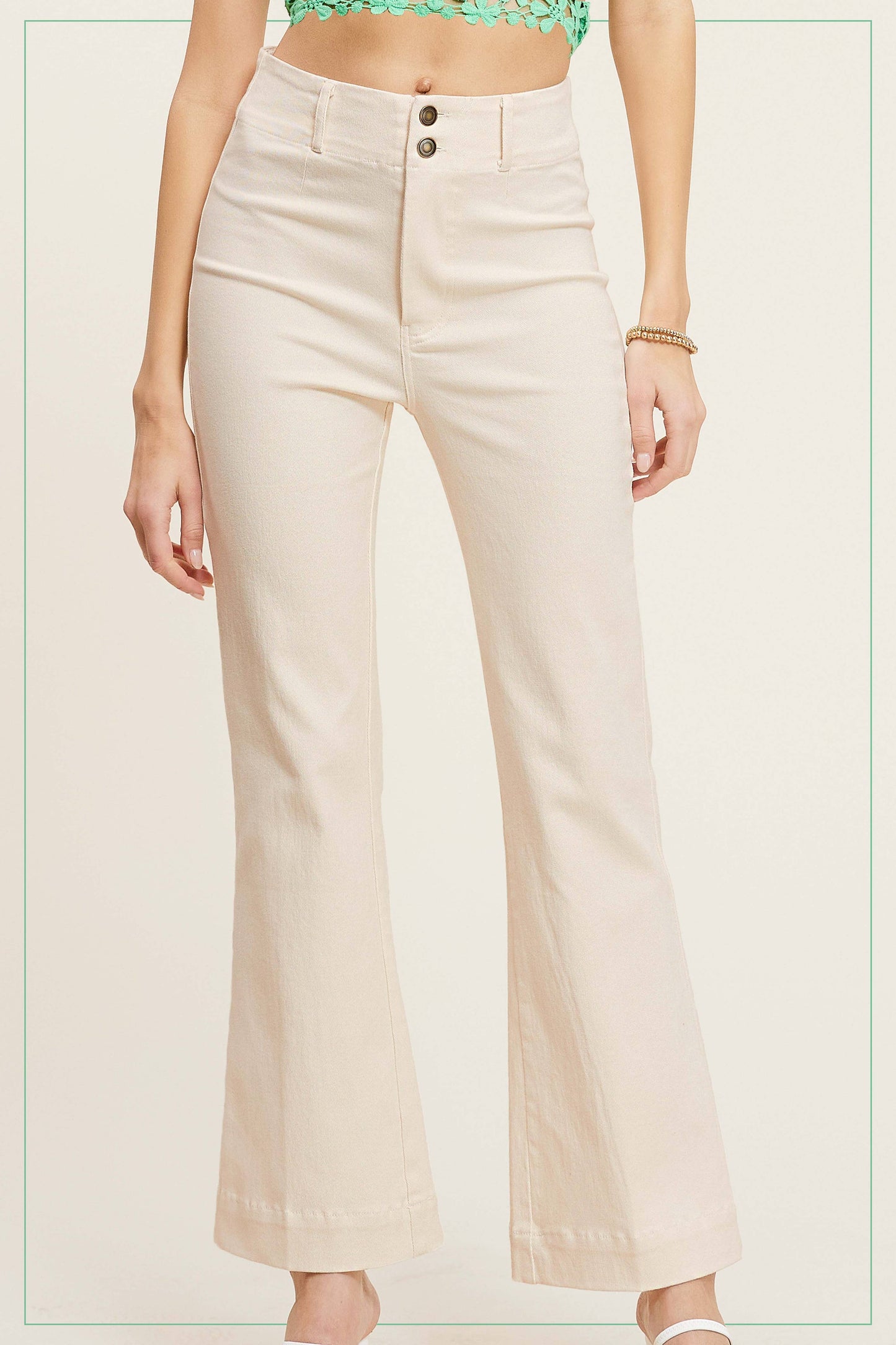 Soft Washed Stretchy High Waisted Wide Flare Pants