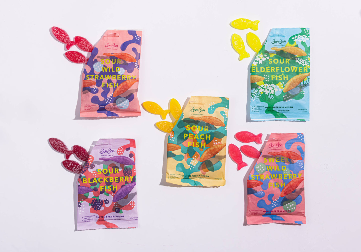 BonBon Sweet Wild Strawberry Fish Swedish Candy