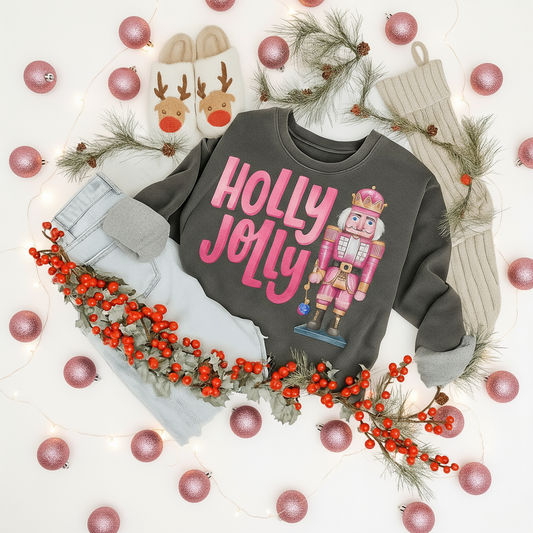 Holly Jolly Pink Nutcracker Sweatshirt