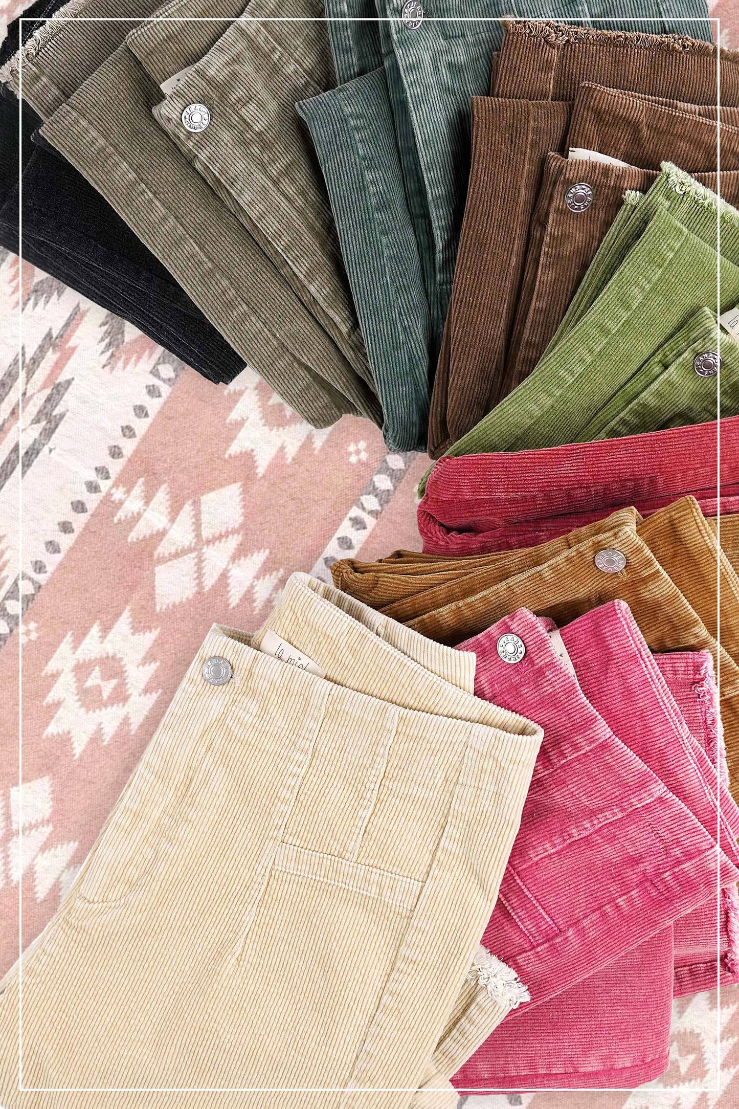 La Miel High Waisted Wide Leg Corduroy Pants