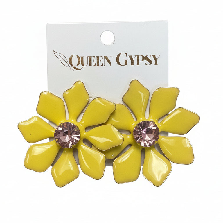 Queen Gypsy Enamel Flower Earrings