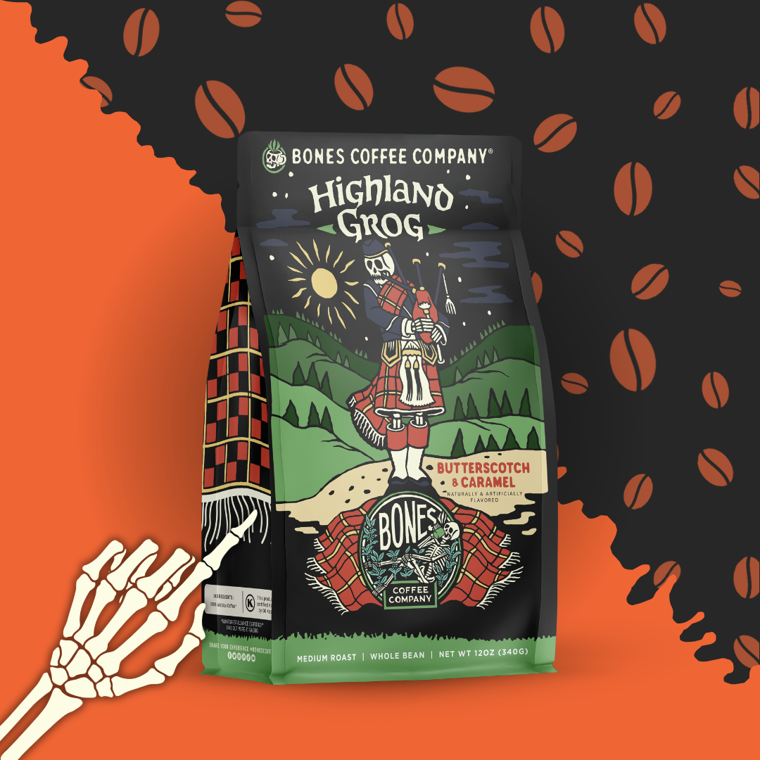 Bones Highland Grog Flavored Ground 12oz Coffee