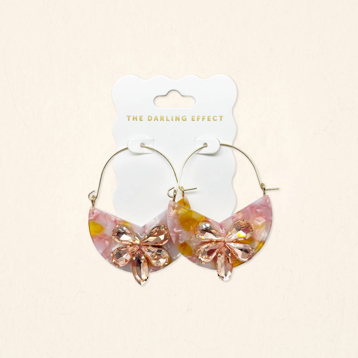The Darling Effect Marble Bloom Hoop Earrings–Sunset Kiss