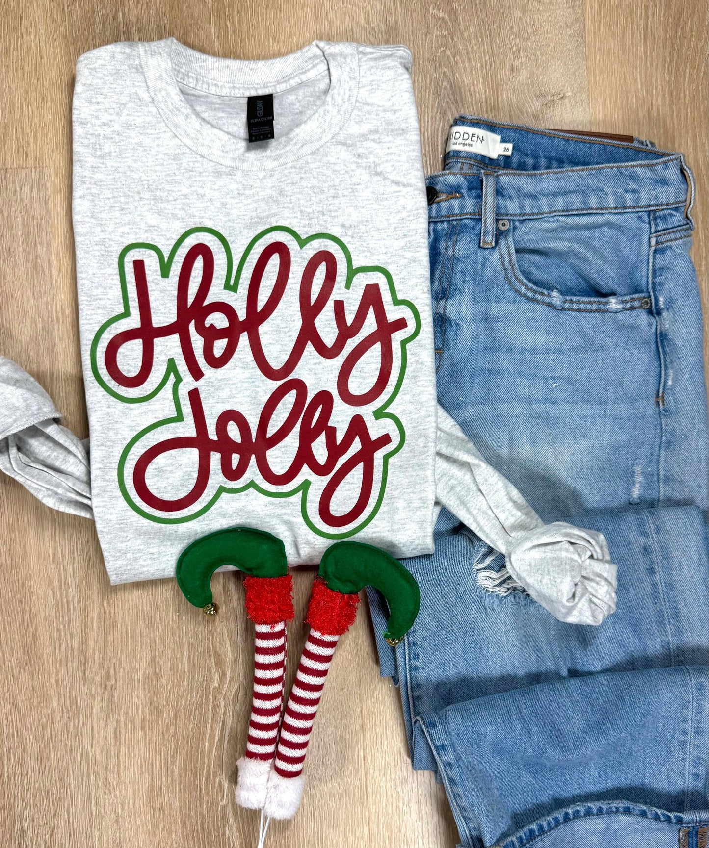 Holly Jolly Long Sleeve Christmas Tee