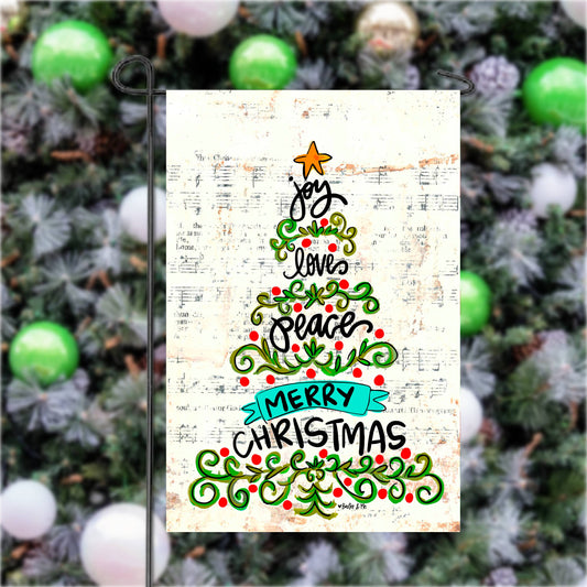 Joy Love Peace Christmas Garden Flag