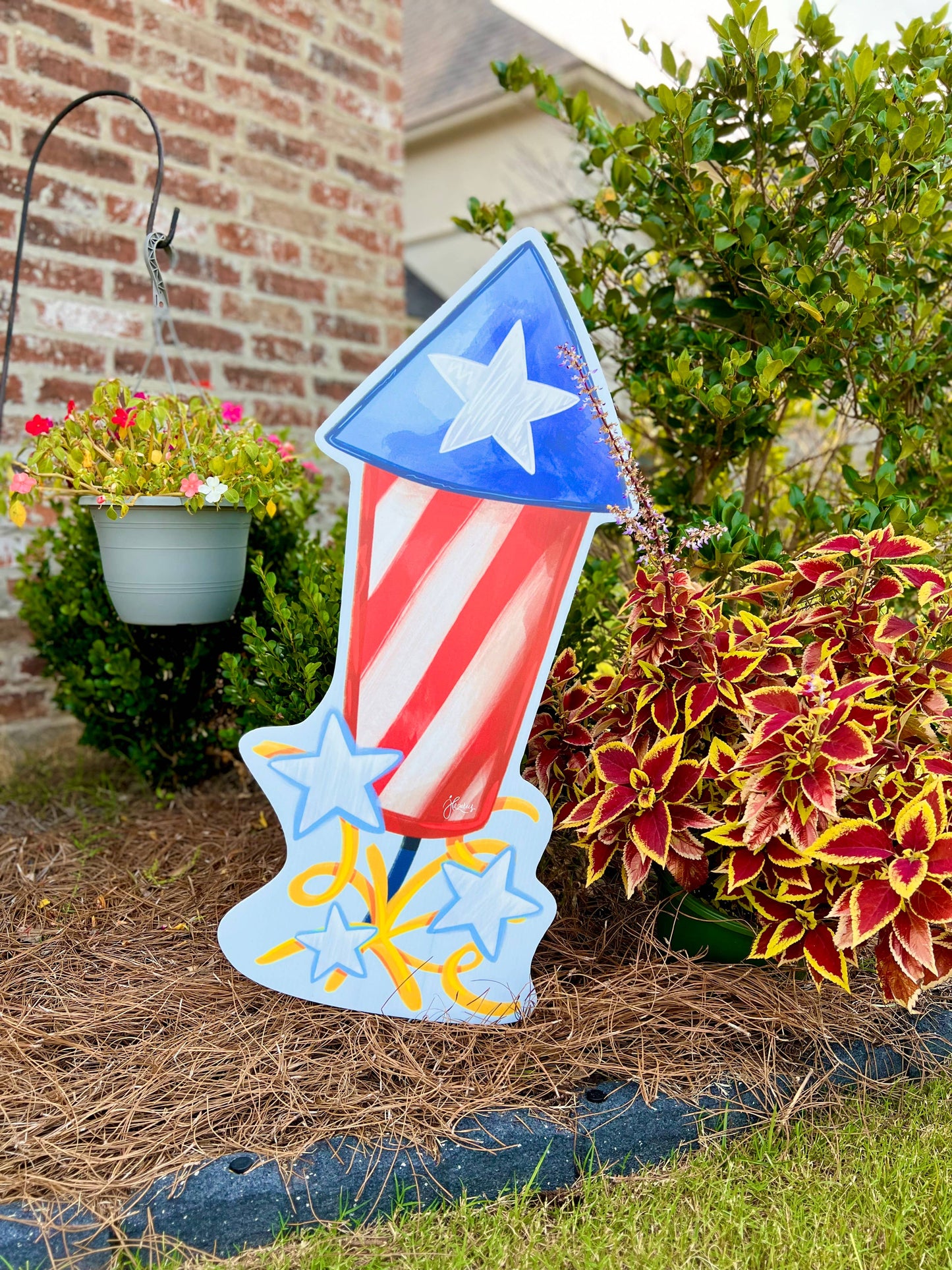 Large Rocket Firecracker Garden Stake