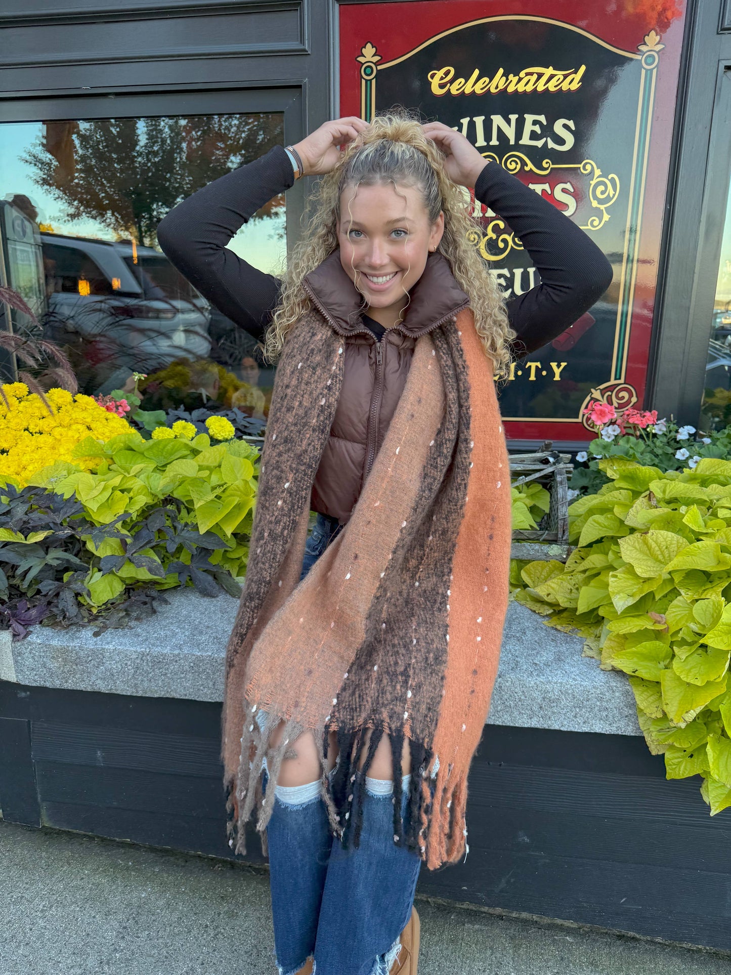 Multi Color Wide Stripe C.C Scarf