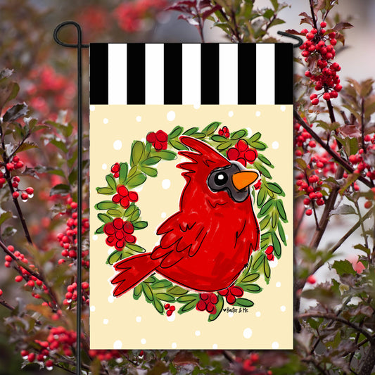 Christmas Cardinal Garden Flag