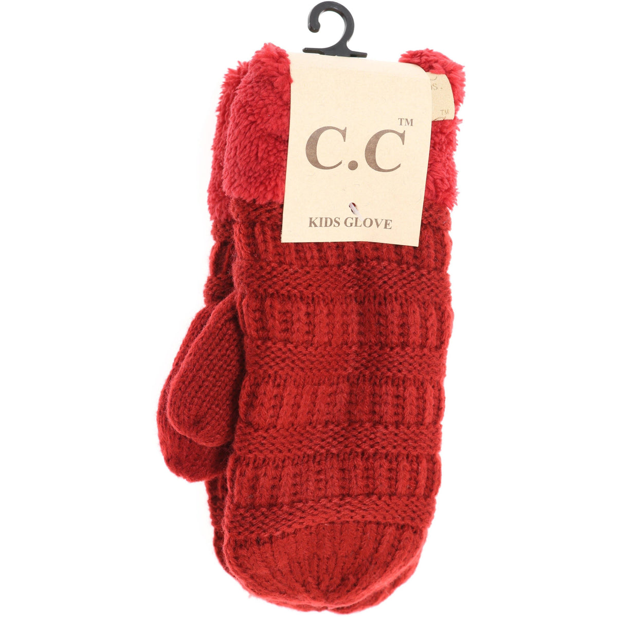 Solid Fuzzy Lined Kids Mittens