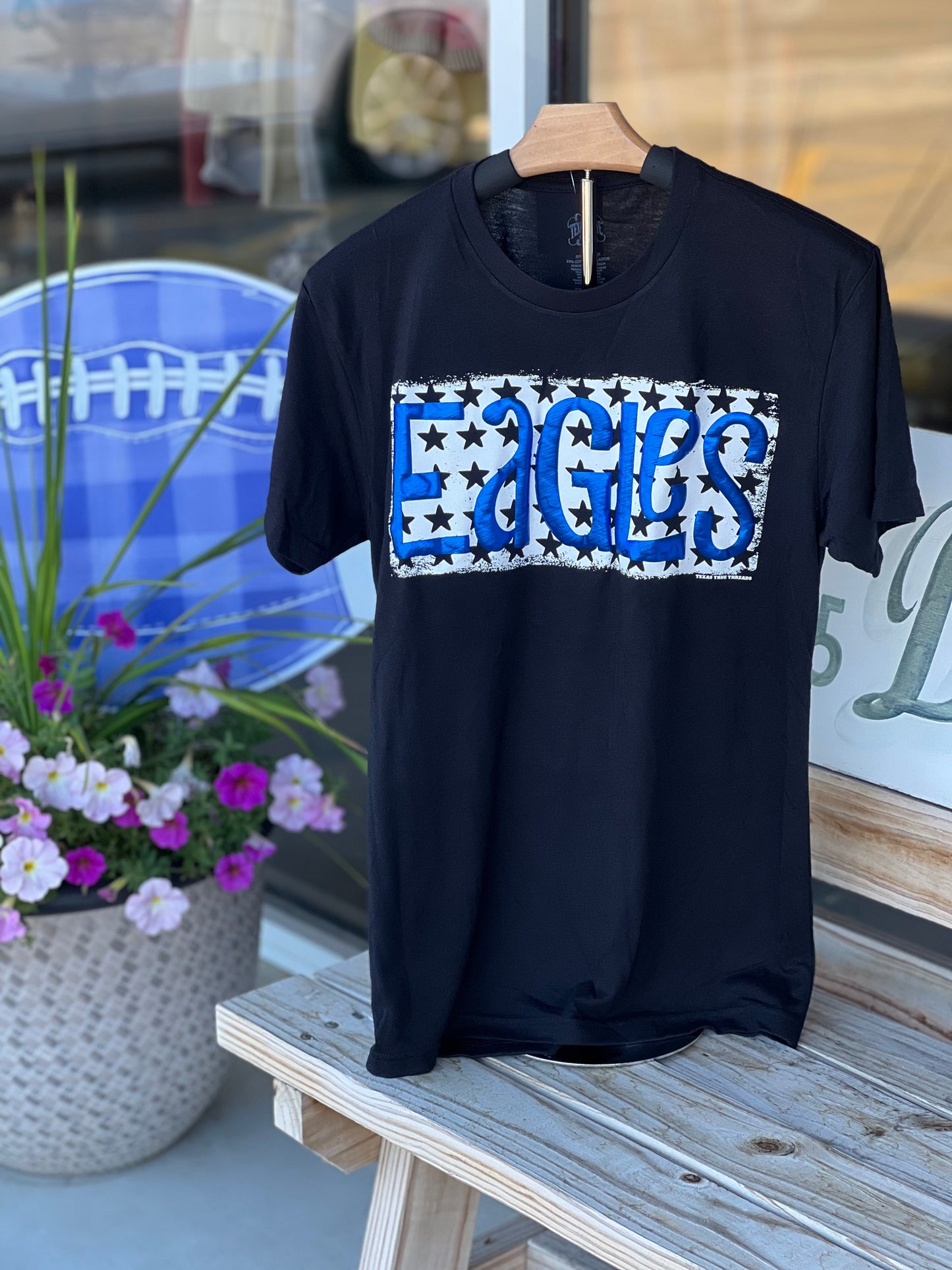 Eagles Star Blue Metallic Puff Tee