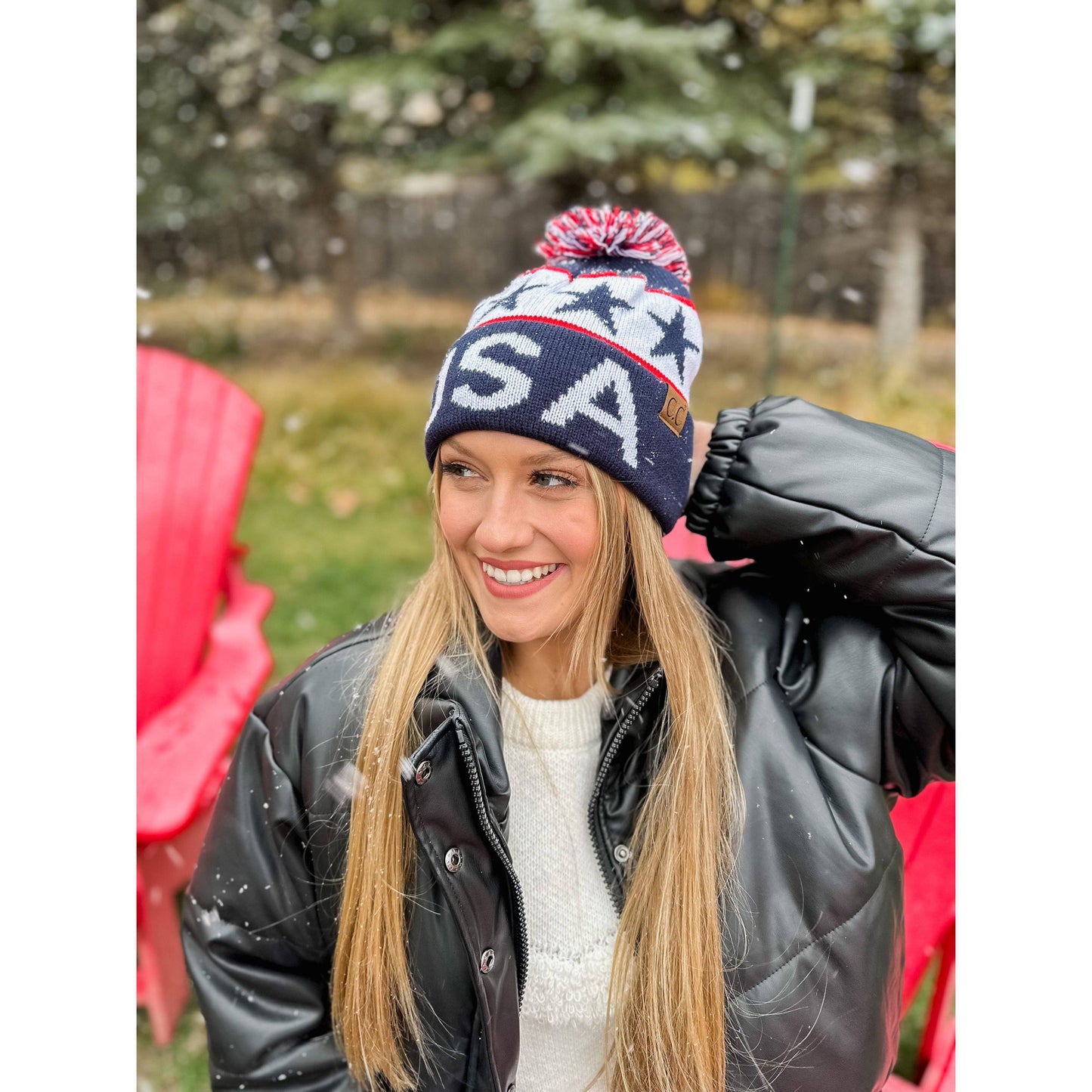 C.C USA Knit Pom Beanie