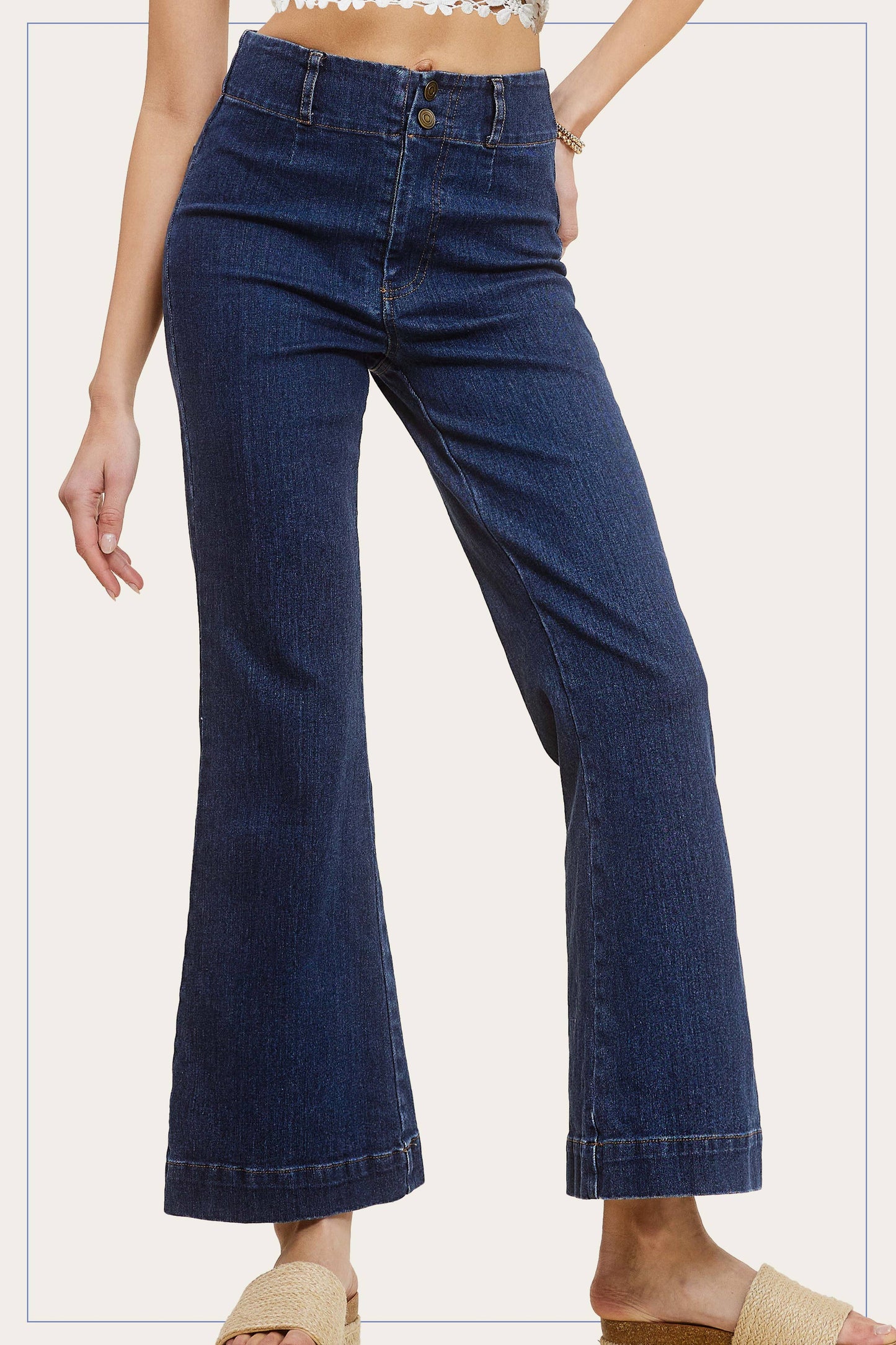 Soft Washed Stretchy High Waisted Wide Flare Pants