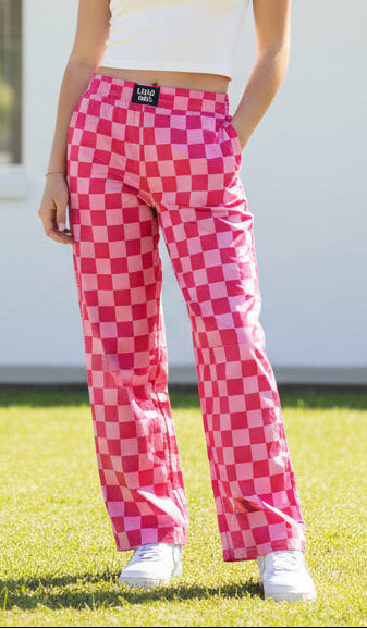 Lulu Mac Pink Checkered Pants