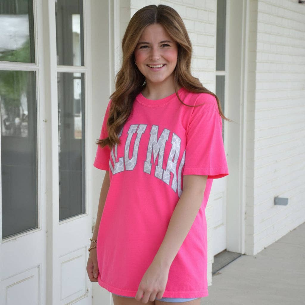 Lulu Mac Camo Neon Pink Tee