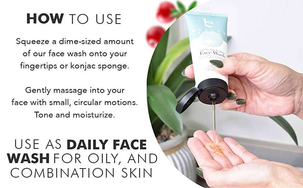 Beauty by Earth Face Wash with Superfruit and Sea Kelp