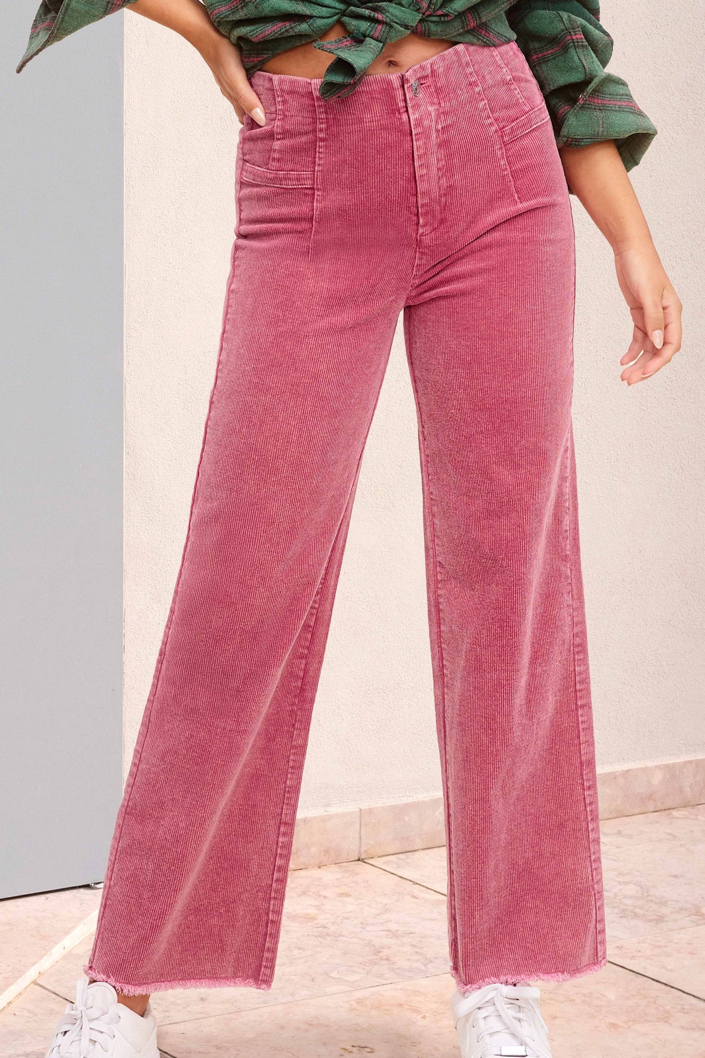 La Miel High Waisted Wide Leg Corduroy Pants