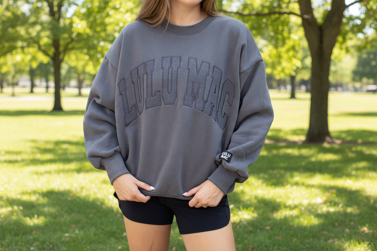 Lulu Mac Dark Gray on Gray Sweatshirt
