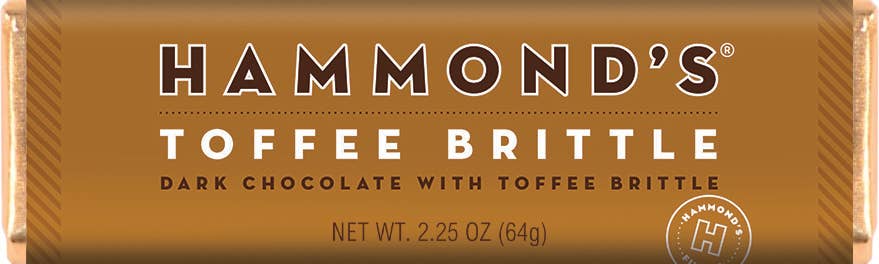Hammonds Natural Toffee Brittle Dark Chocolate Candy bar