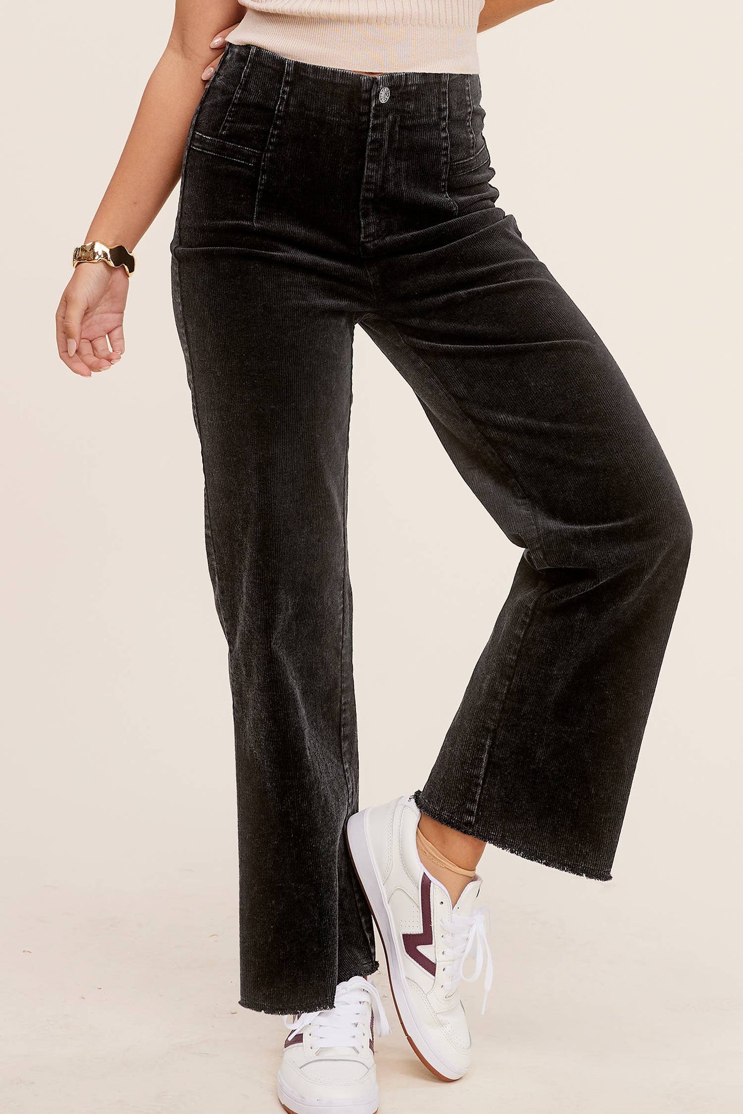 La Miel High Waisted Wide Leg Corduroy Pants