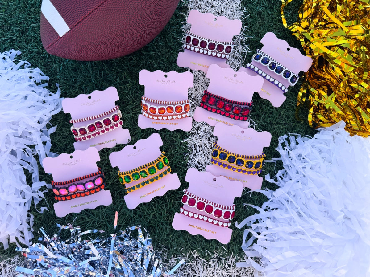 Red & Black Game Day Bracelet Stack