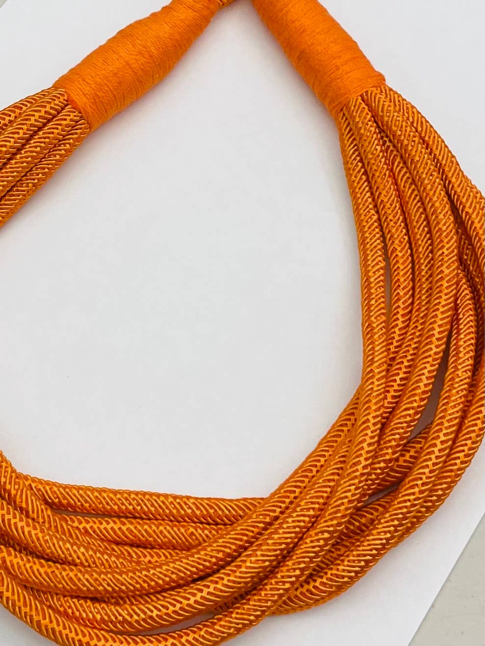 Slub 8-Strand Necklace in Orange