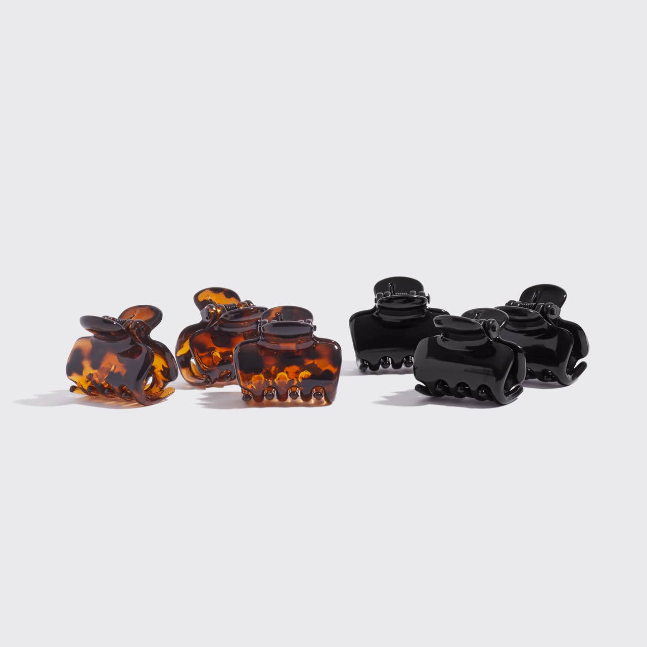 Kitsch Medium Puffy Claw Clips 2pc Set- Black/Tort