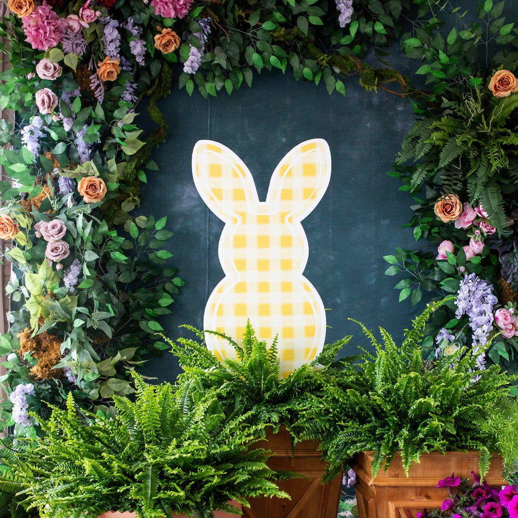 Gingham Bunny Garden Stakes Collection
