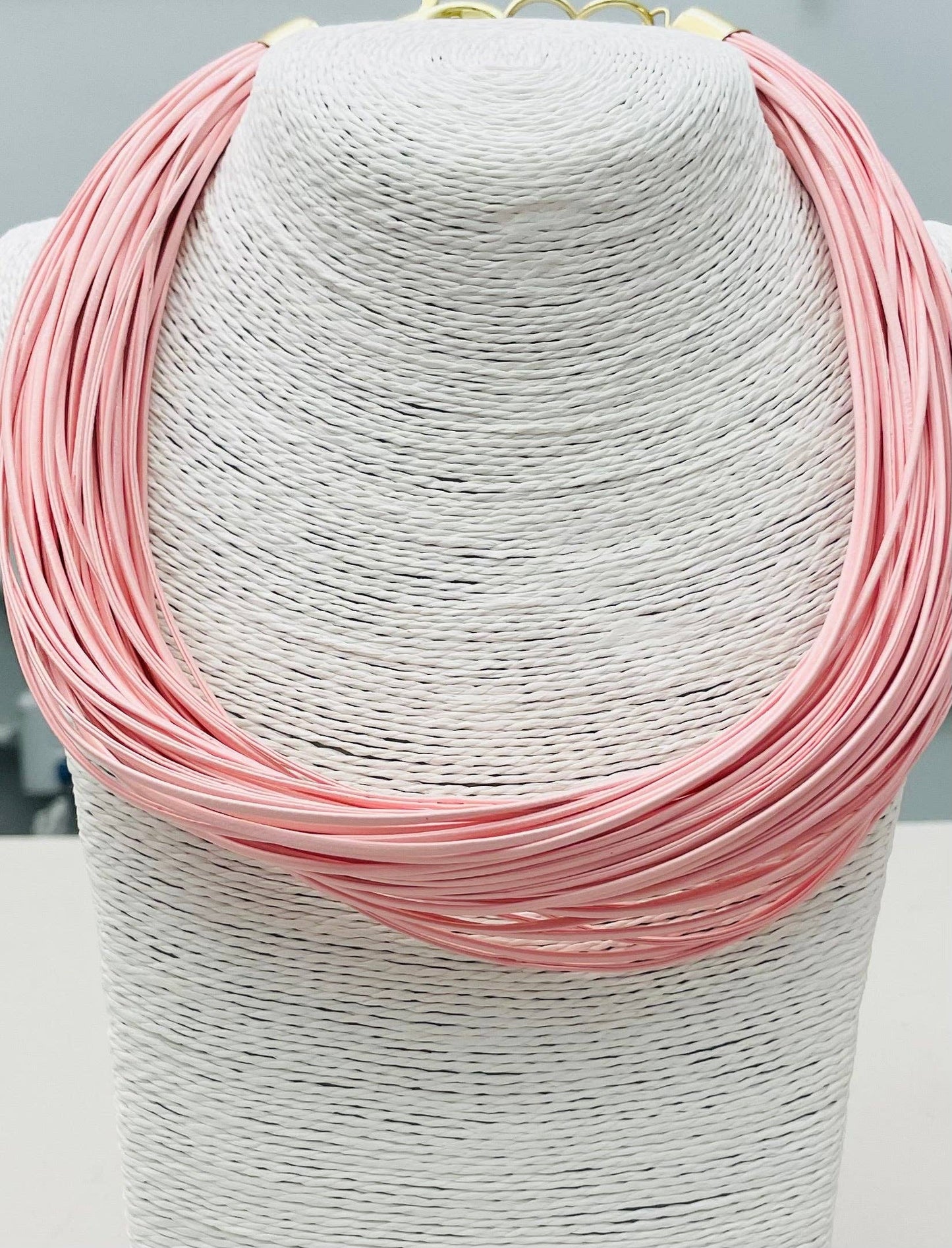 Chic Blush Leatherette Strand Necklace