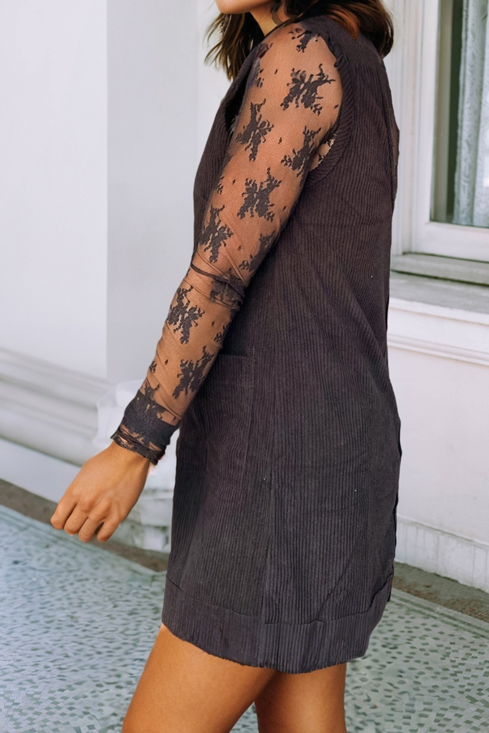 Corduroy Sleeveless Mini Dress