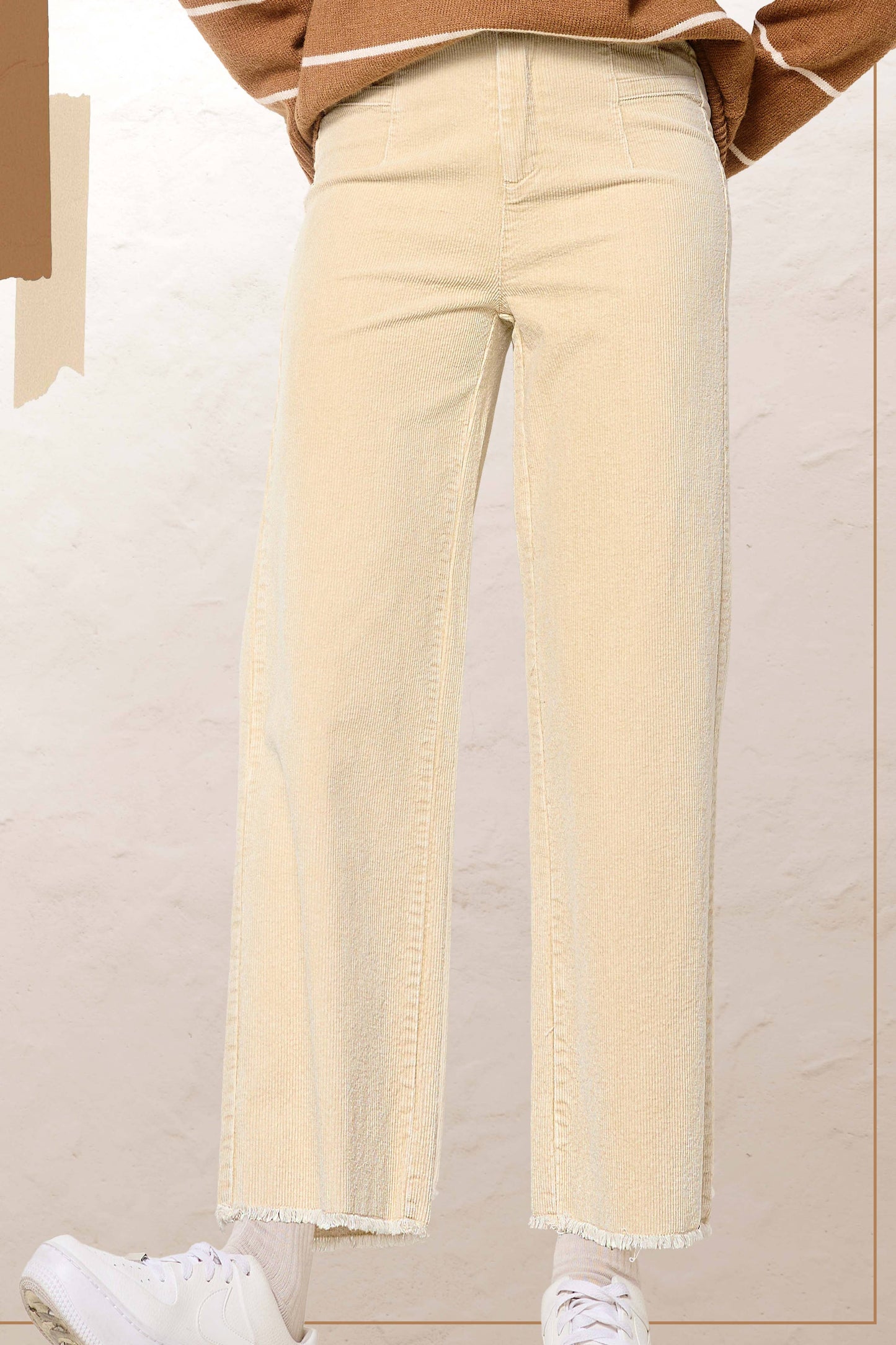 La Miel High Waisted Wide Leg Corduroy Pants