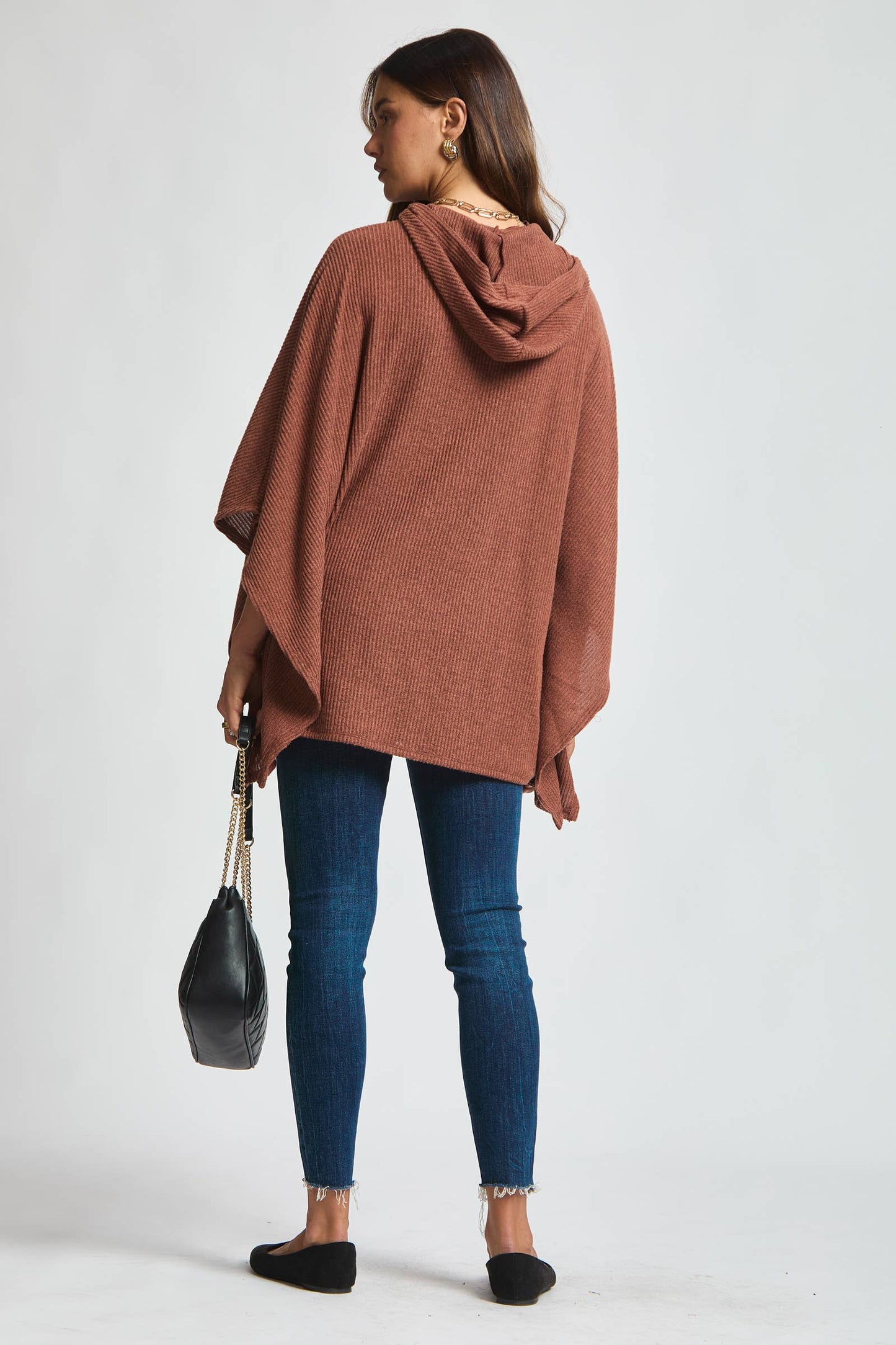 Dear Scarlett Ribbed Knit Poncho Top