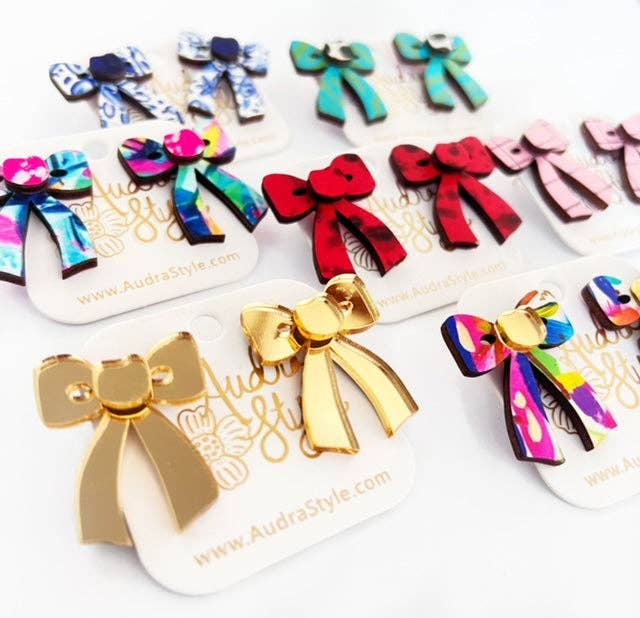 Colorful Bow Turquoise Earrings
