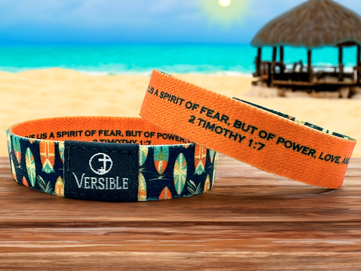Versible Wristbands - Surf Side / 2 Timothy 1:7