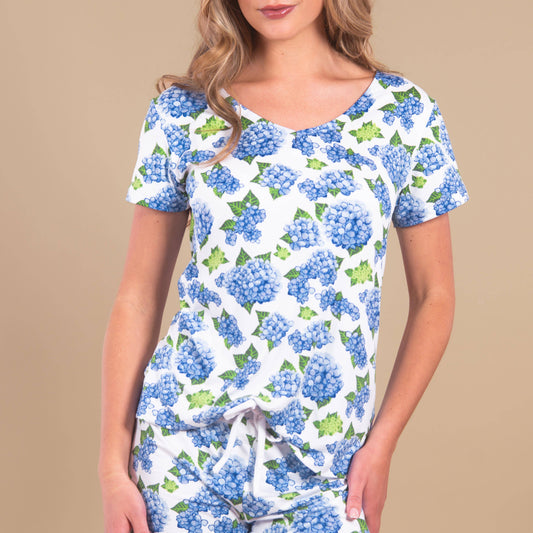 Blu Hydrangea Pajama Top