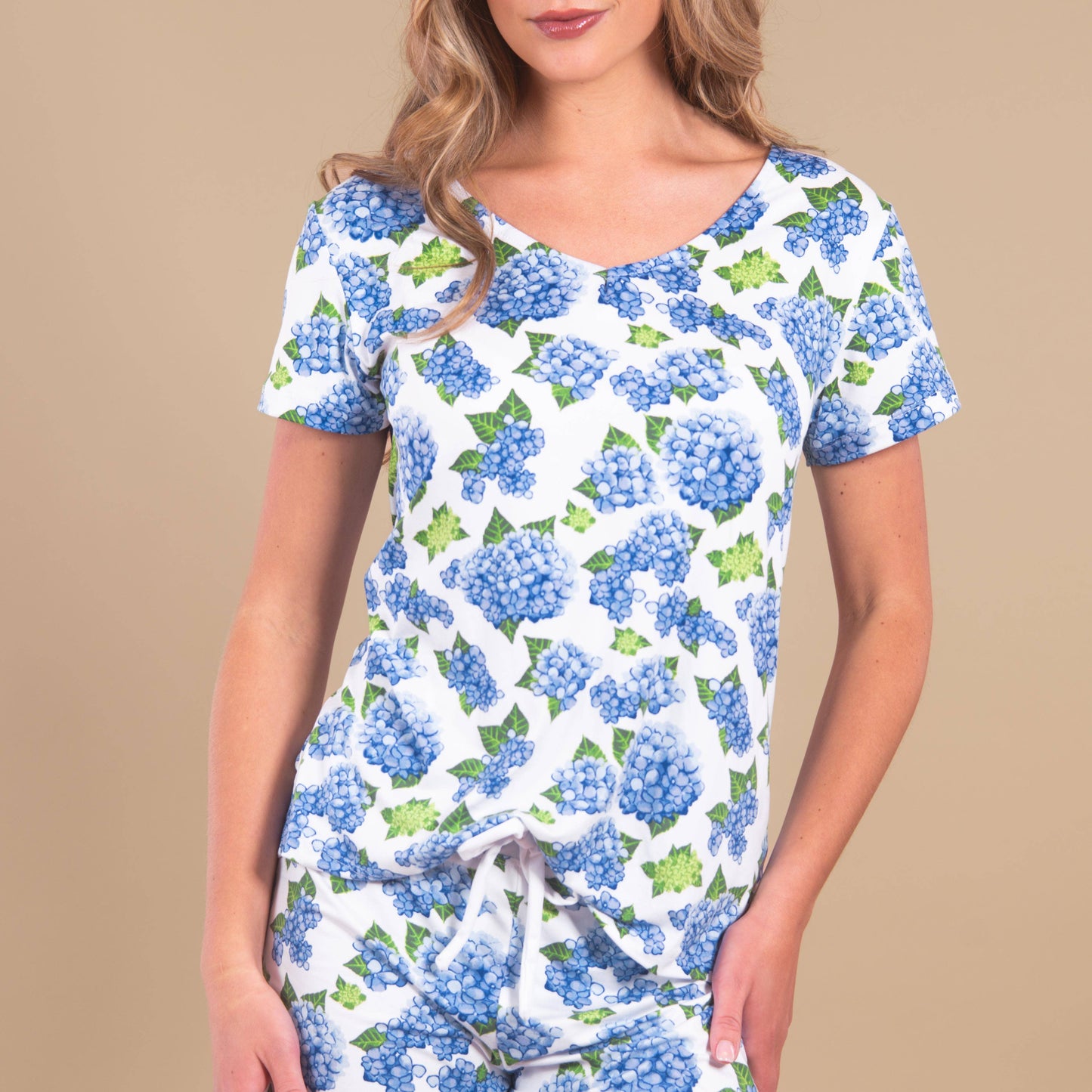 Blu Hydrangea Pajama Top