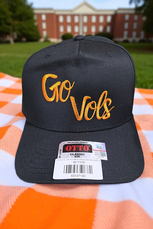Go Vols Black Embroidered Trucker Hat